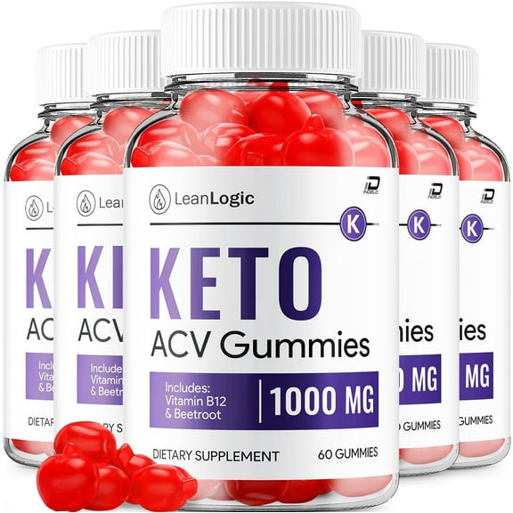 (5 Pack) Lean Logic Keto ACV Gummies - LeanLogic Apple Cider Vinegar Gummy Supplement for Energy - LeanLogic Keto Gummies Dietary Supplement (300 Gummies)