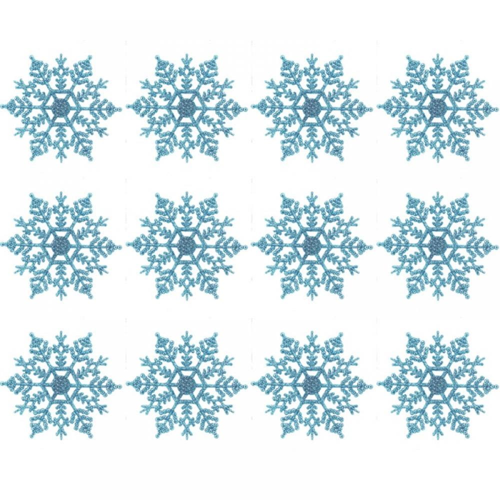 Plastic Christmas Glitter Snowflake Ornaments Christmas Tree