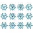 thumbnail image 2 of 12 Pcs/Set Sparkly Glitter Snowflake Christmas Ornaments Xmas Tree Hanger,Light Blue, 2 of 3