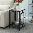 thumbnail image 3 of Convenience Concepts Town Square Black Metal End Table with Glass Shelf and Top, 3 of 6