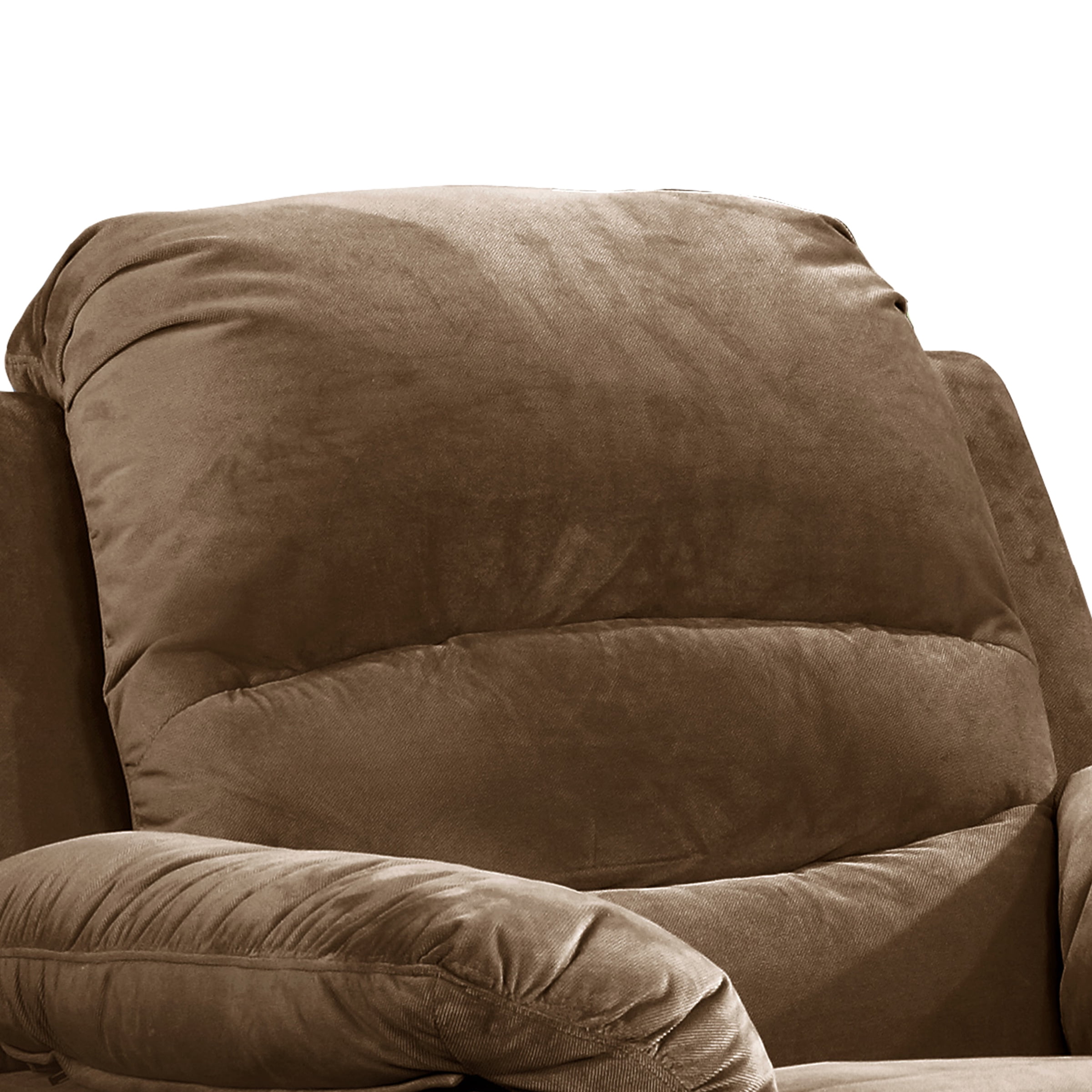AC Pacific Felix Contemporary Style Upholstered Living Room Electric Recliner Chair with Lumbar Massage, Tawny Brown