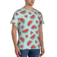 thumbnail image 4 of Yiaed Watermelon Print Mens Short Sleeve Tight Fit T-Shirt, Crewneck Casual Tee-Medium, 4 of 5