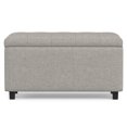 thumbnail image 3 of Cosmopolitan 34 in. W Rectangle Storage Ottoman in Cloud Gray Linen Look Fabric, 3 of 13