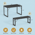 thumbnail image 7 of Aiho Kitchen Table with 2 Benches, 3-Piece Dining Set for 4, Wood Top Space-Saving Black, 7 of 7
