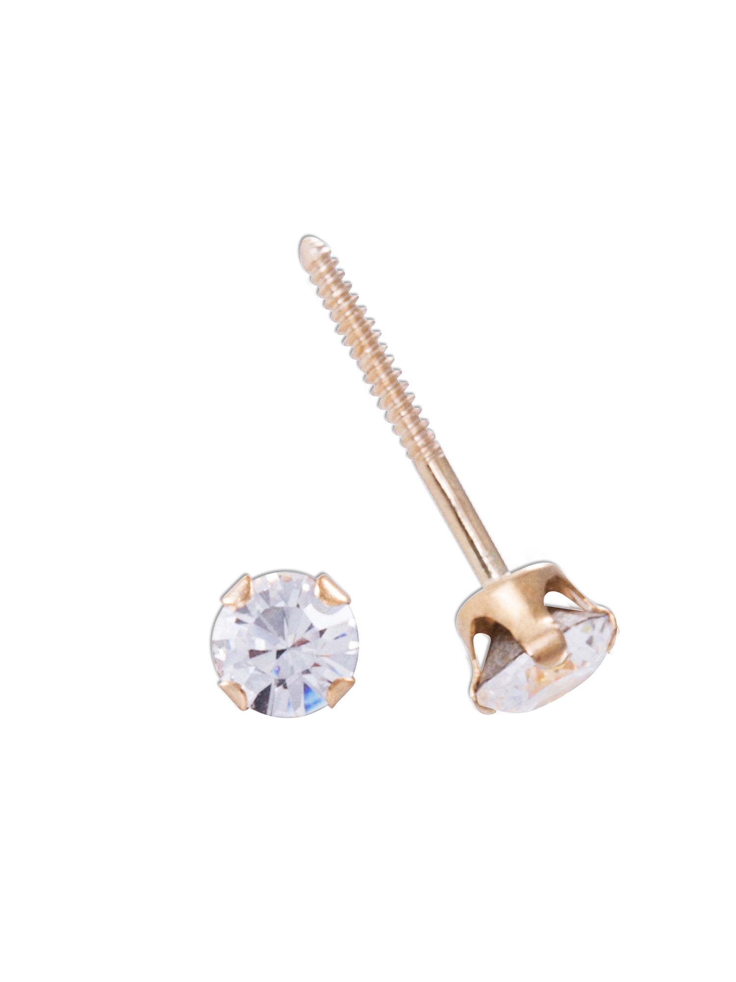 Details about   14K Yellow Gold Madi K Children's 4 MM CZ Post Stud Earrings MSRP $71 