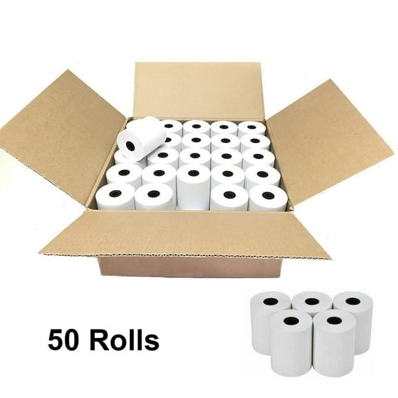 SJPACK Thermal Paper 2 1/4" x 50' Pos Receipt Paper, 50 Rolls Cash Register Roll Credit Card Blank Paper