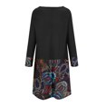 thumbnail image 5 of Vestido de pachwork estampado suelto con cuello redondo de manga larga informal para mujer a la moda Pompotops  hdfakjf1401, 5 of 5