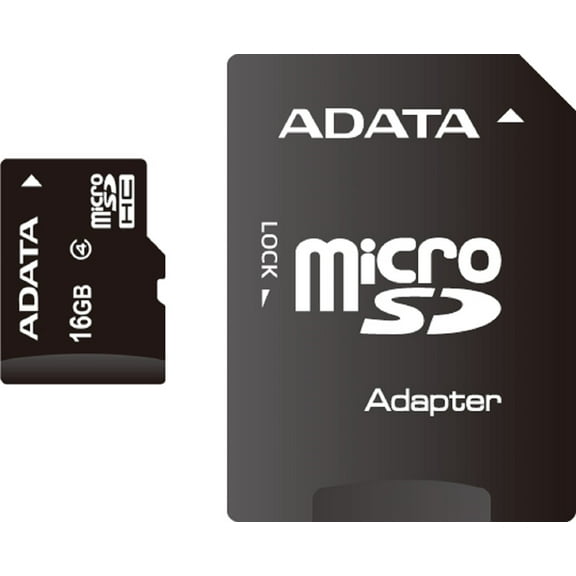 ADATA microSDHC Class 4 Card 16GB with Adapter (AUSDH16GCL4-RA1)