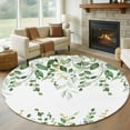 thumbnail image 2 of Sage Green Eucalyptus Round Area Rugs Collection 7', Watercolor Spring Weeping Botanical Non Slip Indoor Circular Throw Runner Rug Floor Mat Carpet for Living Room Dining Table Bedroom Nursery, 2 of 9