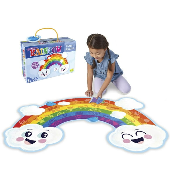 Peaceable Kingdom Casse-Tête de Sol Arc-en-Ciel Scintillant - 3 Pieds de Large - 35 Pcs, pour Enfants de 3 Ans et Plus