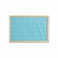thumbnail image 1 of Waves Wall Art with Frame, Rhythmic Bicolored Curved Horizontal Sea Lines Aquatic Motifs Illustration, Printed Fabric Poster for Bathroom Living Room, 35" x 23", Deep Sky Blue White, by Ambesonne, 1 of 2