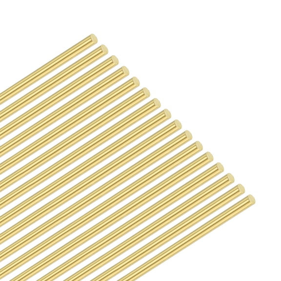 Uxcell 16-Pack Brass Rod, 1mmx300mm H65 Solid Brass Round Rods for Knife Handle Pins Material Knife Making Supplies