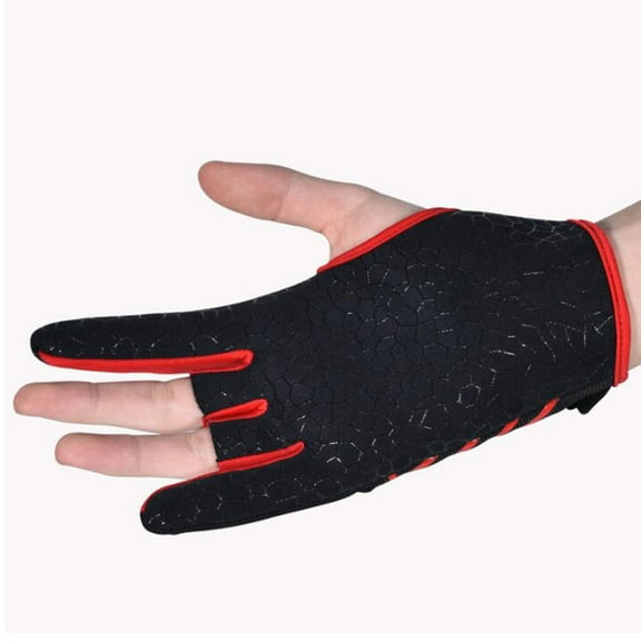 STOBOK Red Flexible Bowling Gloves for Comfortable Fishing Use 1Pair