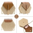 thumbnail image 3 of Women's Crossbody Bag Cute Straw Shoulder Bag Woven Summer Clutch Purses Geometry Style Handbag 2022 Summer New, 3 of 7