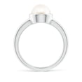 thumbnail image 2 of Angara Bezel-Set Round Freshwater Cultured Pearl Solitaire Engagement Ring in Platinum for Women | June Birthstone Jewelry for Her, 2 of 8