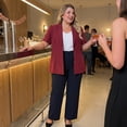 thumbnail image 4 of Agnes Orinda Women's Plus Size Blazers Single Breasted Notched Lapel Short Sleeve Office Jackets 4X Burgundy, 4 of 8