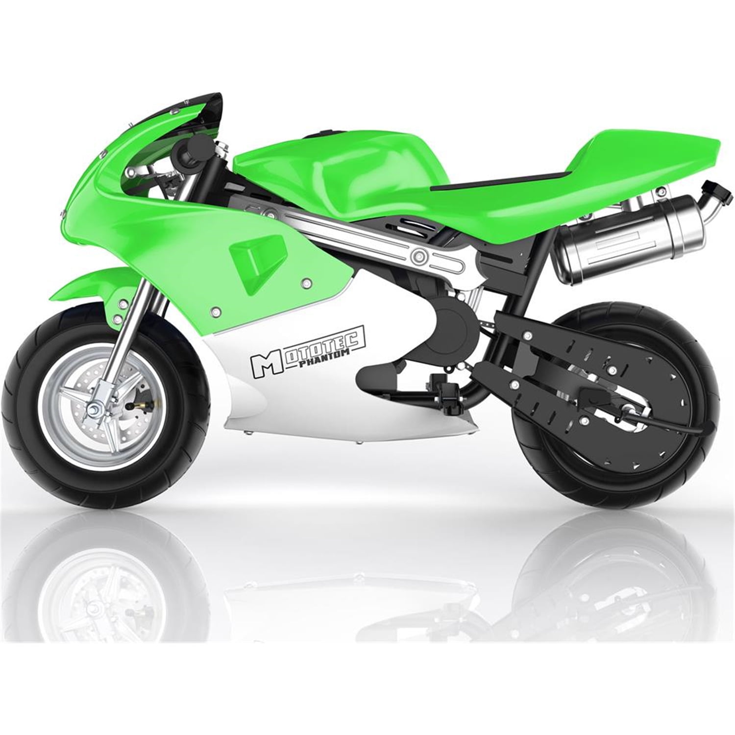MotoTec Phantom 49cc 2-Stroke Gas Powered Mini Bike, Green