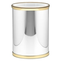 Kraftware Mylar Collection Oval Wastebasket with Plastic Liner, Adds Luxurious Style to the Home or Office, Bathroom or Bedroom, 14" Height, Made in USA