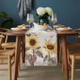 thumbnail image 2 of Sunflower Table Runner - 60 Inch Long, Kitchen Dining Table Runner Dresser Scarves, Farmhouse Plant Retro Butterfly Yellow Floral Farmhouse Decor for Coffee Tables Wedding Party Banquet, 2 of 8