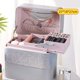 thumbnail image 5 of Caja de almacenamiento de cosméticos, bolsa de artículos de tocador portátil de gran capacidad de cuero PU para viajes, 5 of 5