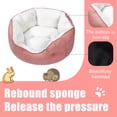 thumbnail image 5 of Dog Bed, Cat Beds for Indoor Cats,Pet Bed for Puppy and Kitty,Round Super Soft Plush Flannel Puppy Beds with Slip-Resistant Bottom,M,24.8*20.8*7.8inch,Pink, 5 of 6