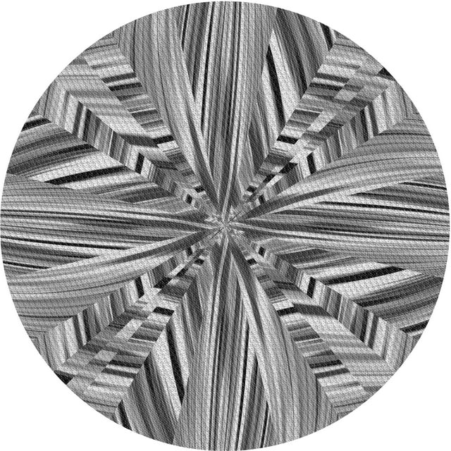 Ahgly Tapis Rond Lavable en Machine Intérieur Transitionnel Gris Nuage Gris, 4 Pieds Rond