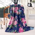 thumbnail image 2 of Pioneer Flower Floral Print Pattern Blanket,Comfortable Soft Lamb Wool Throw Blanket,All Season,Warm Lightweight Blankets for Sofa Bed Couch Living Room Chair,60"x80", 2 of 4