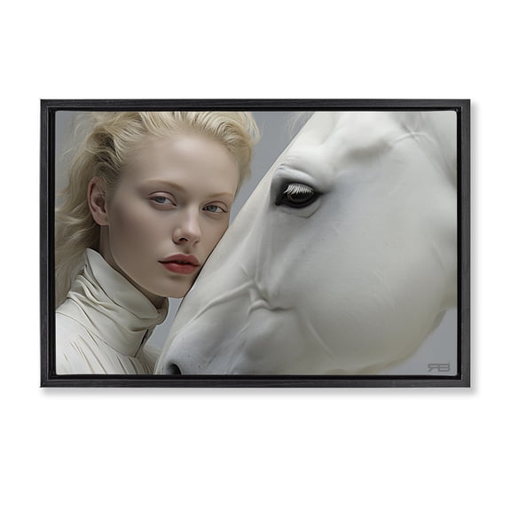 Stupell Industries Contemporary Black Floating Frame Canvas Art, 25 x 17, by RB