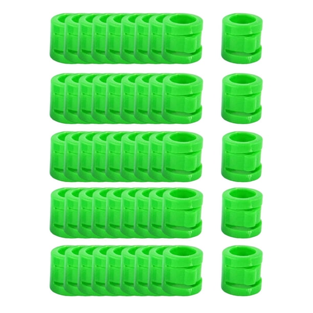 50 anillos para patas de pollo de 0,9 cm, que se pueden abrir, multifuncionales, de polipropileno. Verde