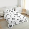 thumbnail image 3 of Castle Fairy 3-Piece Full Comforter Set: Bull Skull Tribal Aztec Black White Reversible Teen Luxury, 3 of 8