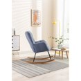 thumbnail image 2 of Teddy Fabric Rocking Chair, Upholstered Glider Rocker Accent Chair with Padded Seat and High Backrest, Armchair Reading Chair for Living Room Bedroom Offices, 2 of 7