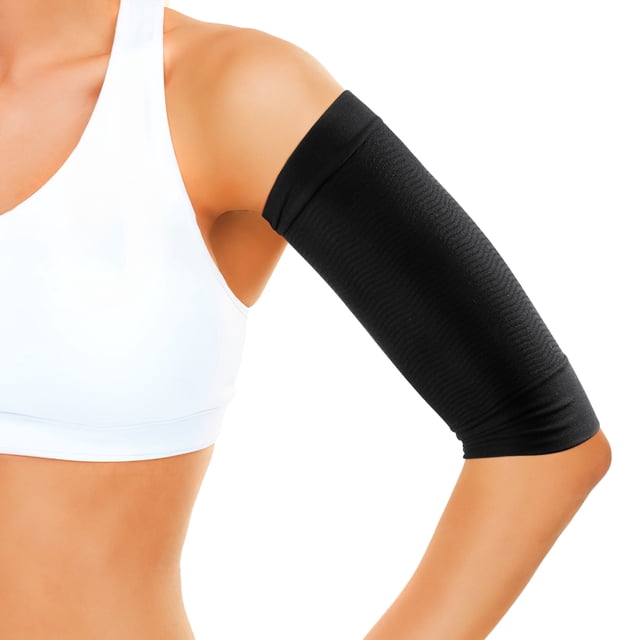 EeaseMX 1 par de fajas reductoras de celulitis para brazos, quemagrasas y adelgazantes, para mujeres y niñas (negro)