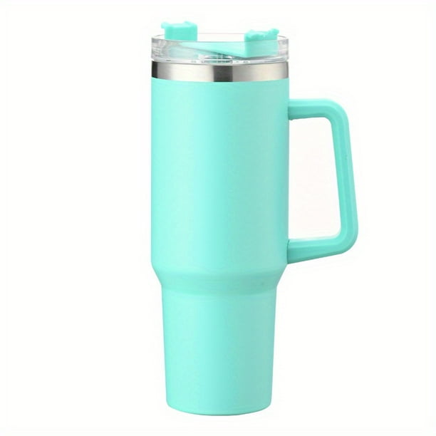 1pc 40oz Straw Tumbler, Reusable Vacuum Tumbler With Straw, Insulated Double Wall Stainless Steel Cup Handle And Vacuum Flask, Handy Cup, Teacher Appreciation Gifts