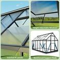 thumbnail image 4 of MUCHANT 6x11 FT Greenhouse for Outdoors, Walk-in Large Aluminum Frame Greenhouse with Quick Setup Structure and Roof Vent for Garden Backyard, Black, 4 of 7