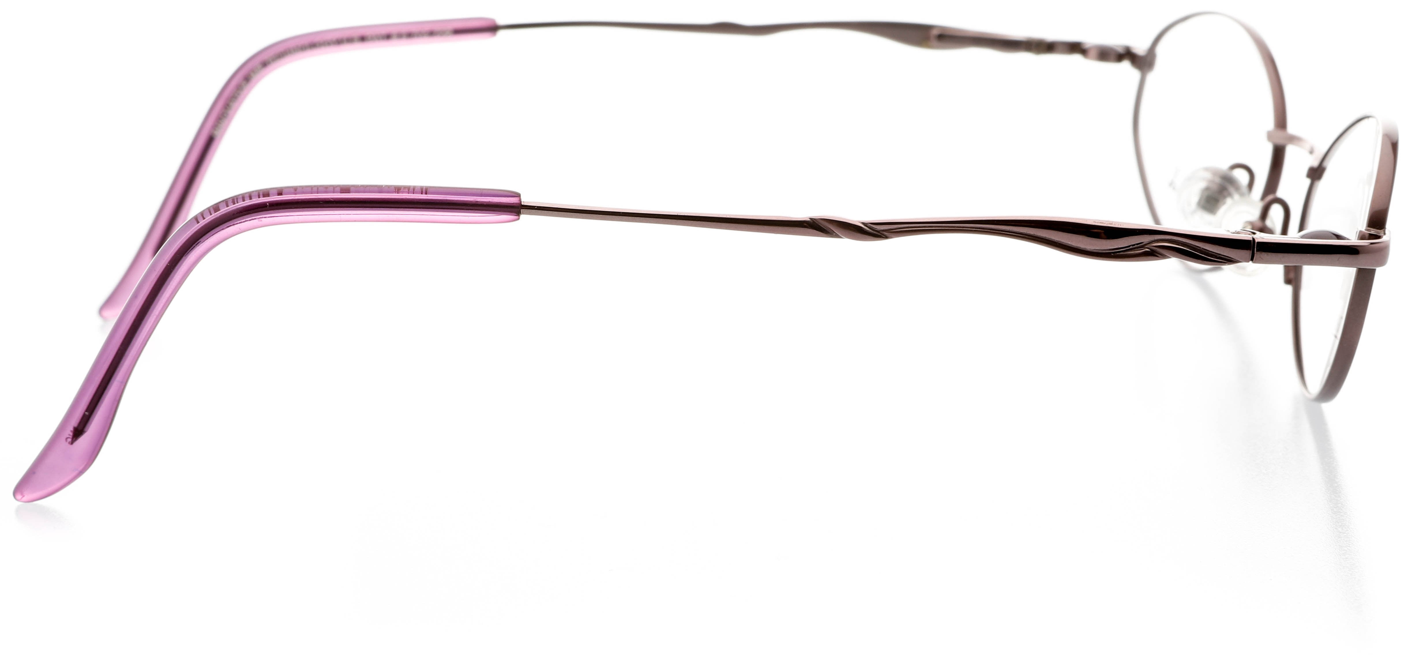 Womens Optical Eyewear - Oval Shape, Titanium Full Rim, Shiny Plum Matte Plum