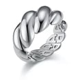 thumbnail image 6 of QQTDFG Women Croissant Braided Twisted Chunky Dome Ring Stacking Band Statement Wedding-Gold-7, 6 of 7