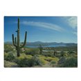 thumbnail image 2 of Saguaro Cutting Board, Big Cactus on the Valley over Bartlett Lake in Desert Shallow Root Nature Image, Decorative Tempered Glass Cutting and Serving Board, Large Size, Blue Green, by Ambesonne, 2 of 5