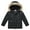Black, variant on Boys' Warm Winter Coat Windproof Parka Hooded Puffer Jacket(Black,9-10Y)