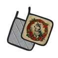 thumbnail image 2 of Alaskan Klee Kai Christmas Flowers Pair of Pot Holders 7.5 in x 7.5 in, 2 of 5