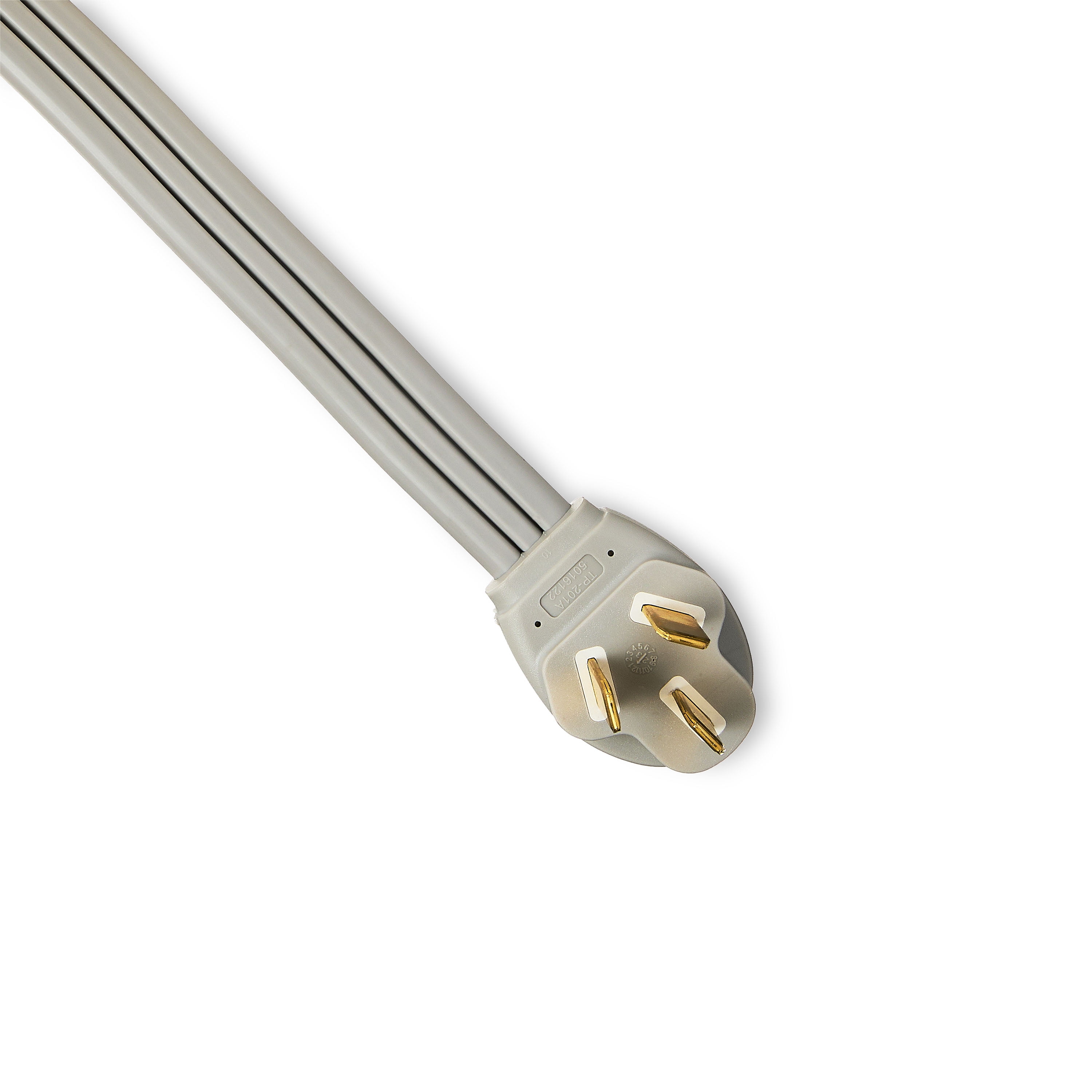 Hyper Tough 6-Foot 3-Wire Range Cord, 50 Amps, Grey, Right-angle Plug, 125/250V, 50A