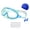 Blue and green trans, variant on Gieenan Kids Swim Goggles With Earplugs And Swim Hat for Boy Girl Children Wide View Swimming Goggles Water Frogs Resistant
