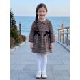 thumbnail image 3 of RUINIXCW Kids Girls Plaid Dress, Long Sleeve Doll Collar Fall Dress for Casual Daily, 3 of 8