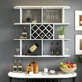 thumbnail image 2 of Jopath Large Wall Mounted 3 Tier Rustic Bottle Wine Rack,Multifunctional Wooden Wall Mounted Wine Rack,mounted wall Storage winerack Rack for Home Bar Dining Room Decor Walnut white, 2 of 10