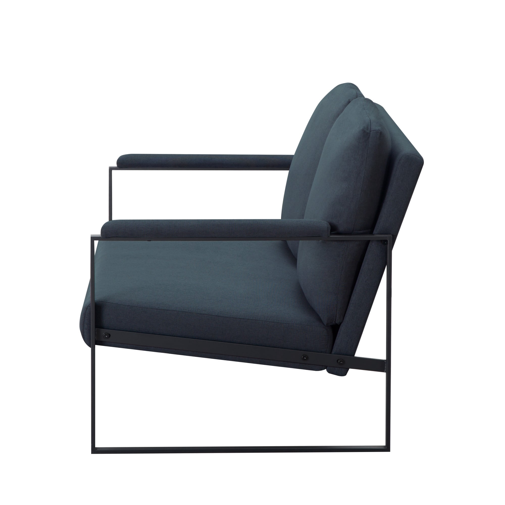 Gewnee 26.8”Metal Frame Accent Armchair,Single Sofa Chair with Scratch-Resistant Foot Pads & Detachable Washable Backrest,Suitable for Study Rooms and Bedrooms.(Blue)