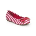 thumbnail image 1 of New Girl Fab Kicks K-Millie-1 Stripe Canvas Zip Bow Ballerina Flat Size, 1 of 5