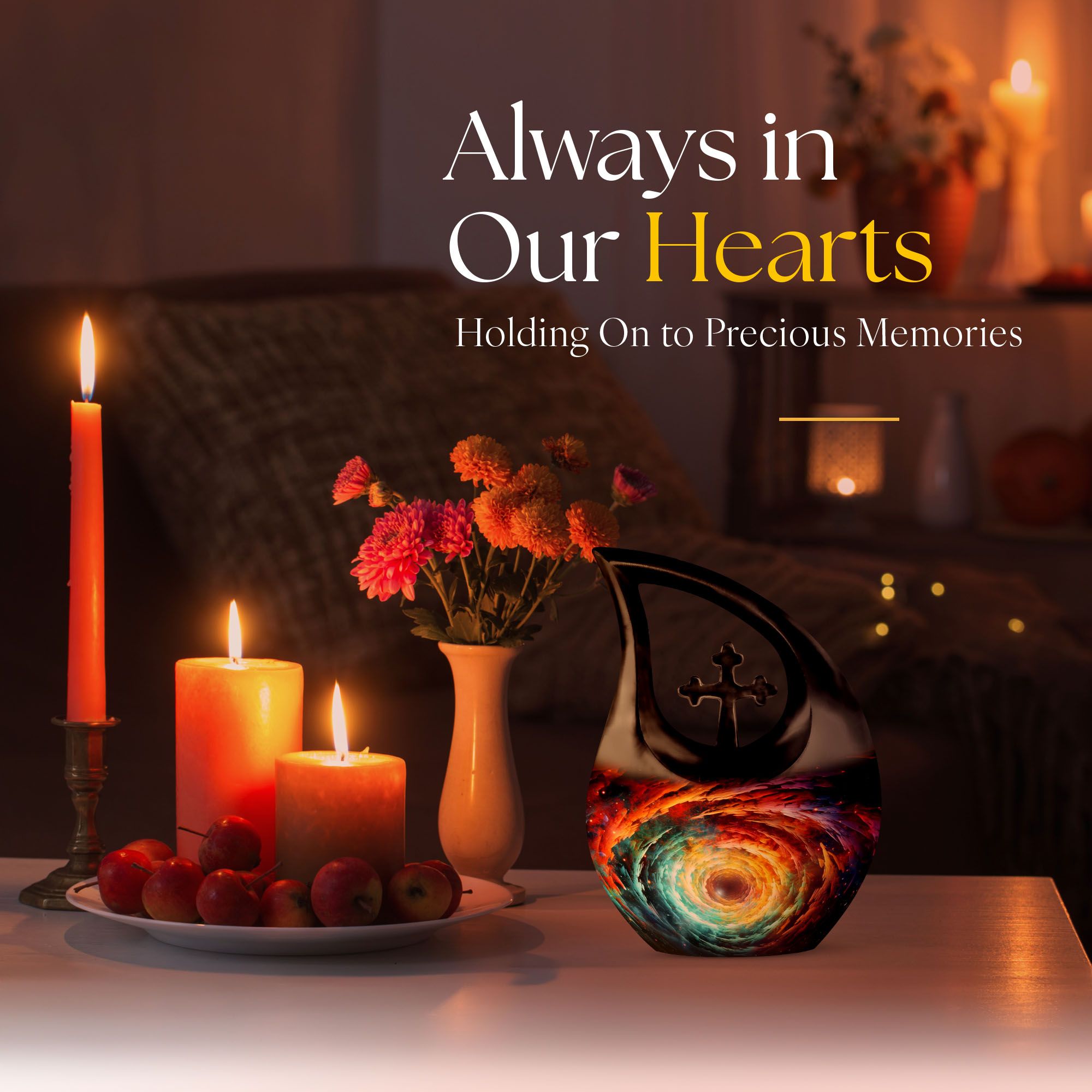MUKTIVE Large Galaxy Urns for Human Ashes Adult Female & Male - Cremation Urn for Adult Women Ashes - Funeral Memorial - 10 Inch