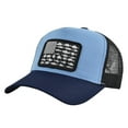 thumbnail image 1 of AWZXDE Unisex Adjustable Outdoor Mesh Snapback Trucker Hat For Men With Color Block Flag Design Baseball Cap Navy, 1 of 2