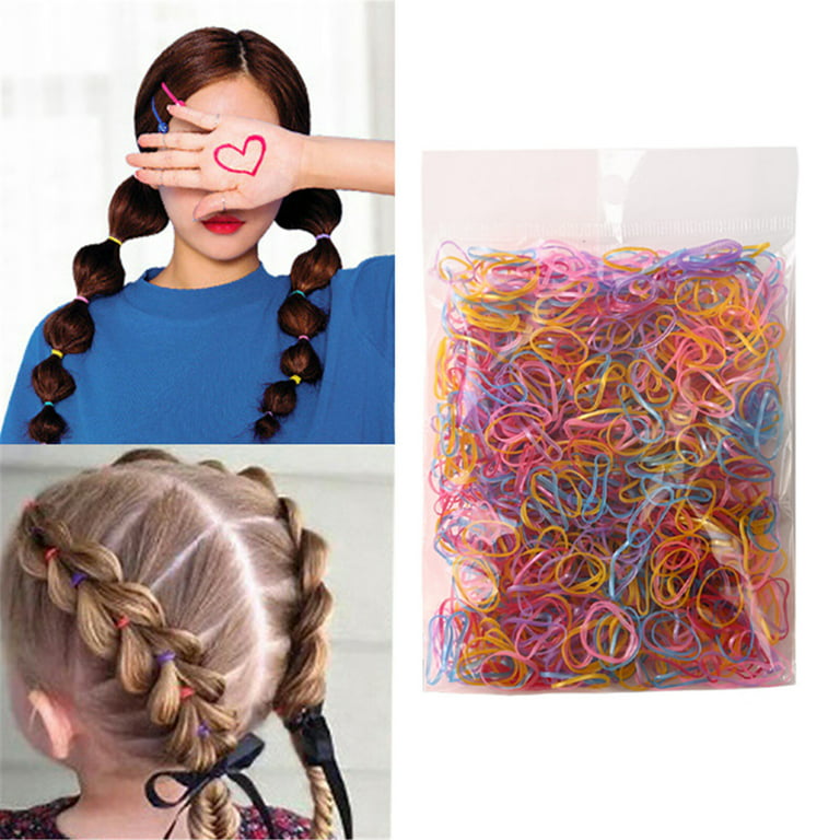 Sehao Hair Tools Organizer Cute Girls Disposable Elastic Hair Tie Ponytail Rubber Band Children's Hair Accessories 1000pcs Plastic, Girl's, Size: One