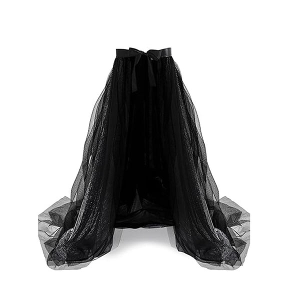 Yokua Detachable Tulle Overskirt Skirt Black Bandage Bridal Overlay Wedding Skirt