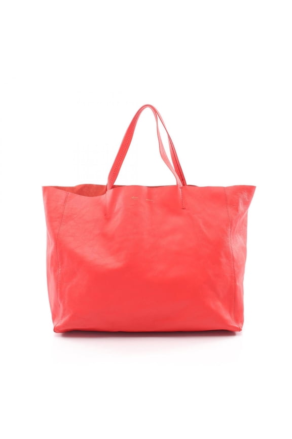 Pre-Owned Celine HORIZONTAL CABAS Tote Bag Handbag Leather Women's Red 166113DBT